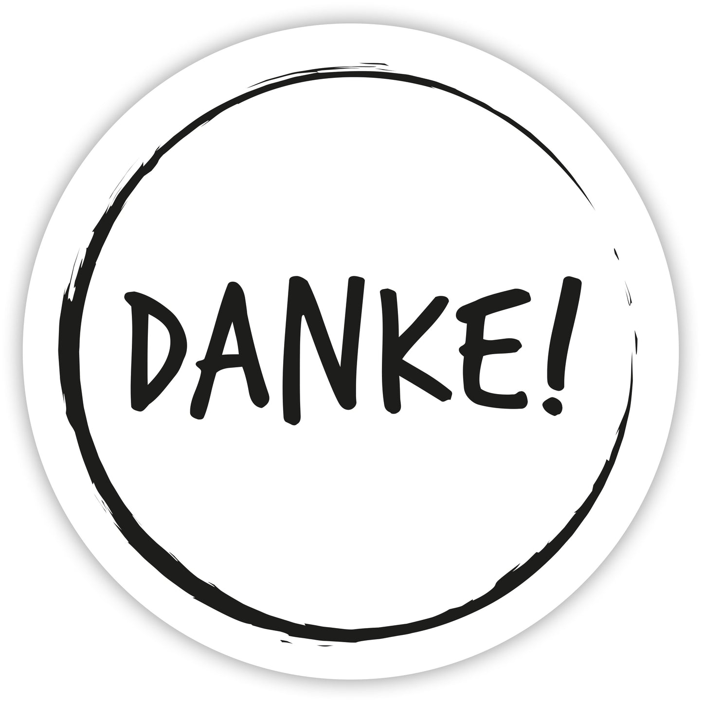 Aufkleber "Danke!" - Vintage-Sticker - rund - Ø 3cm