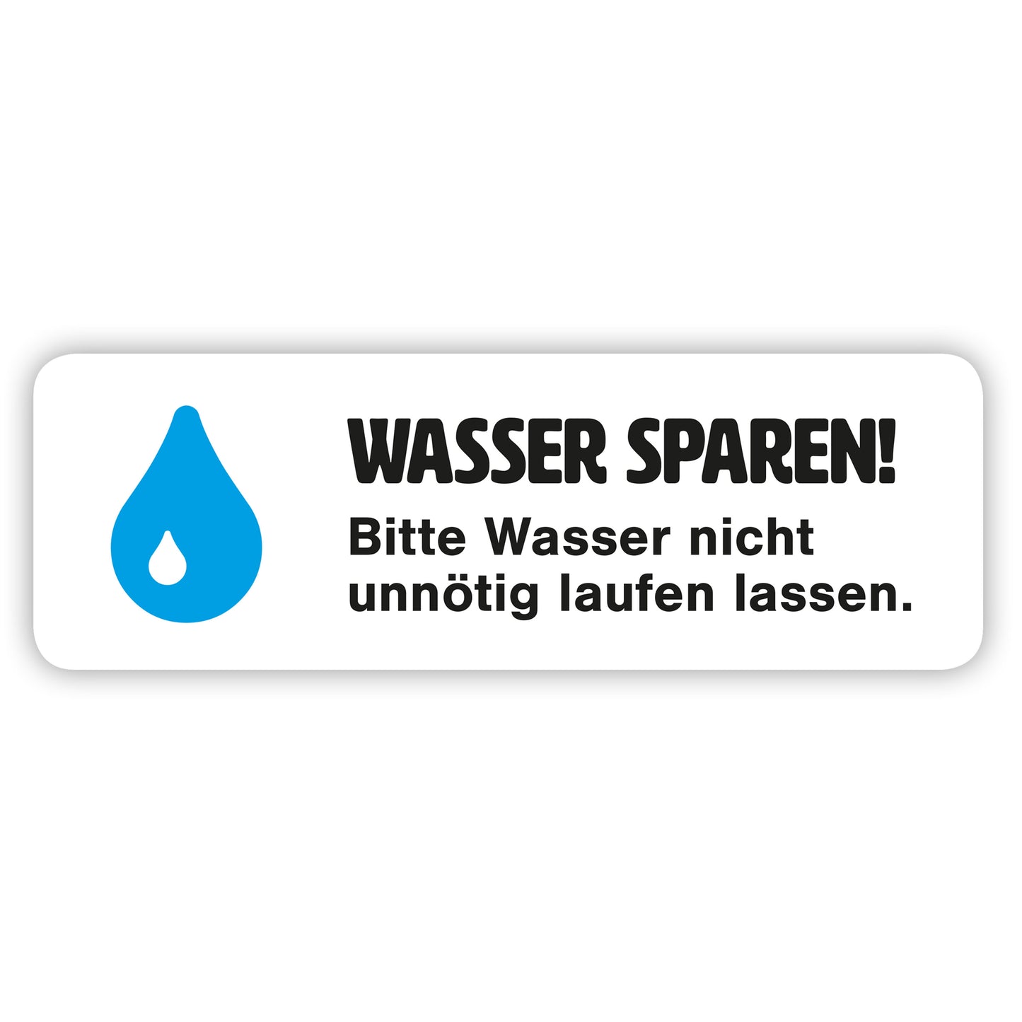 Wasser sparen - Aufkleber - 6,6 x 2,2 cm