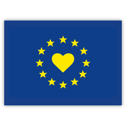 Aufkleber Europa-Fahne mit Herz