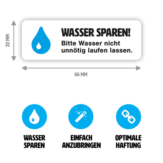 Wasser sparen - Aufkleber - 6,6 x 2,2 cm