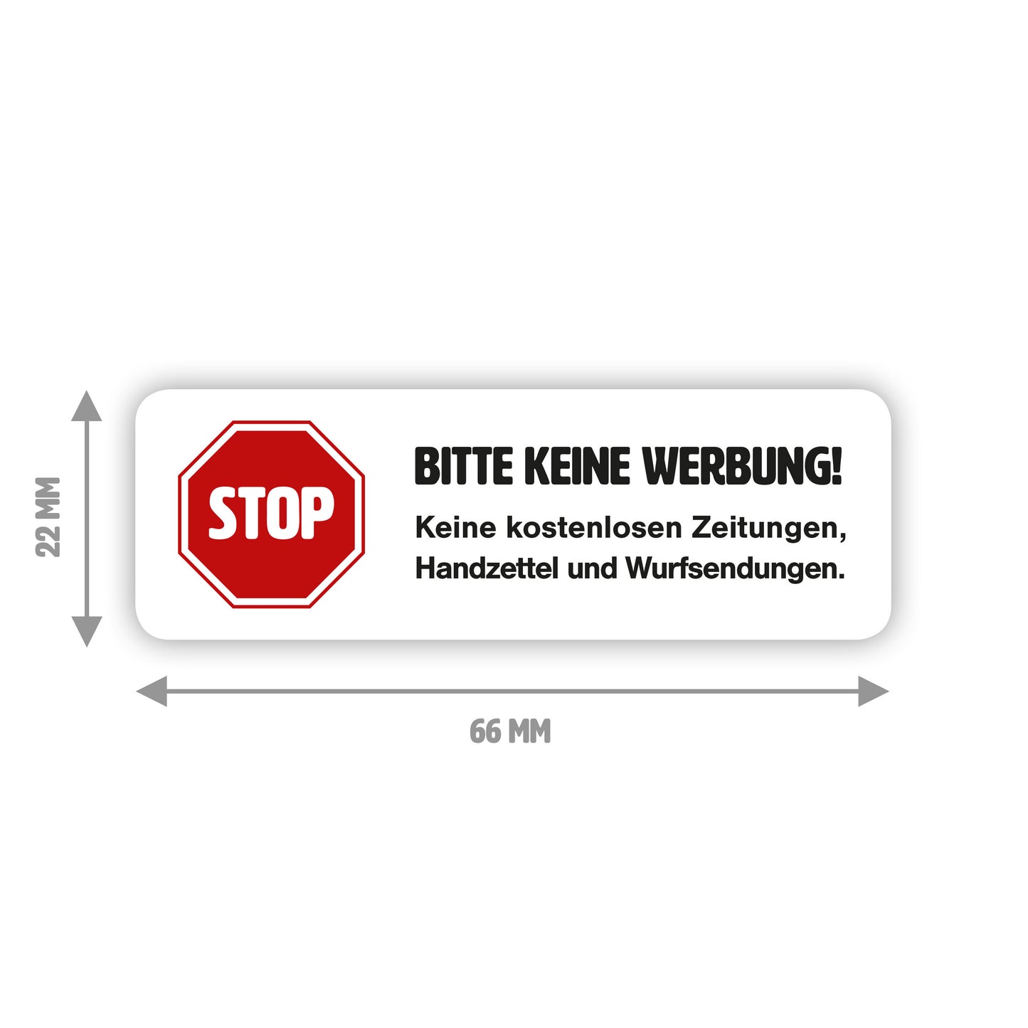 Aufkleber "Bitte keine Werbung" (66 x 22 mm)