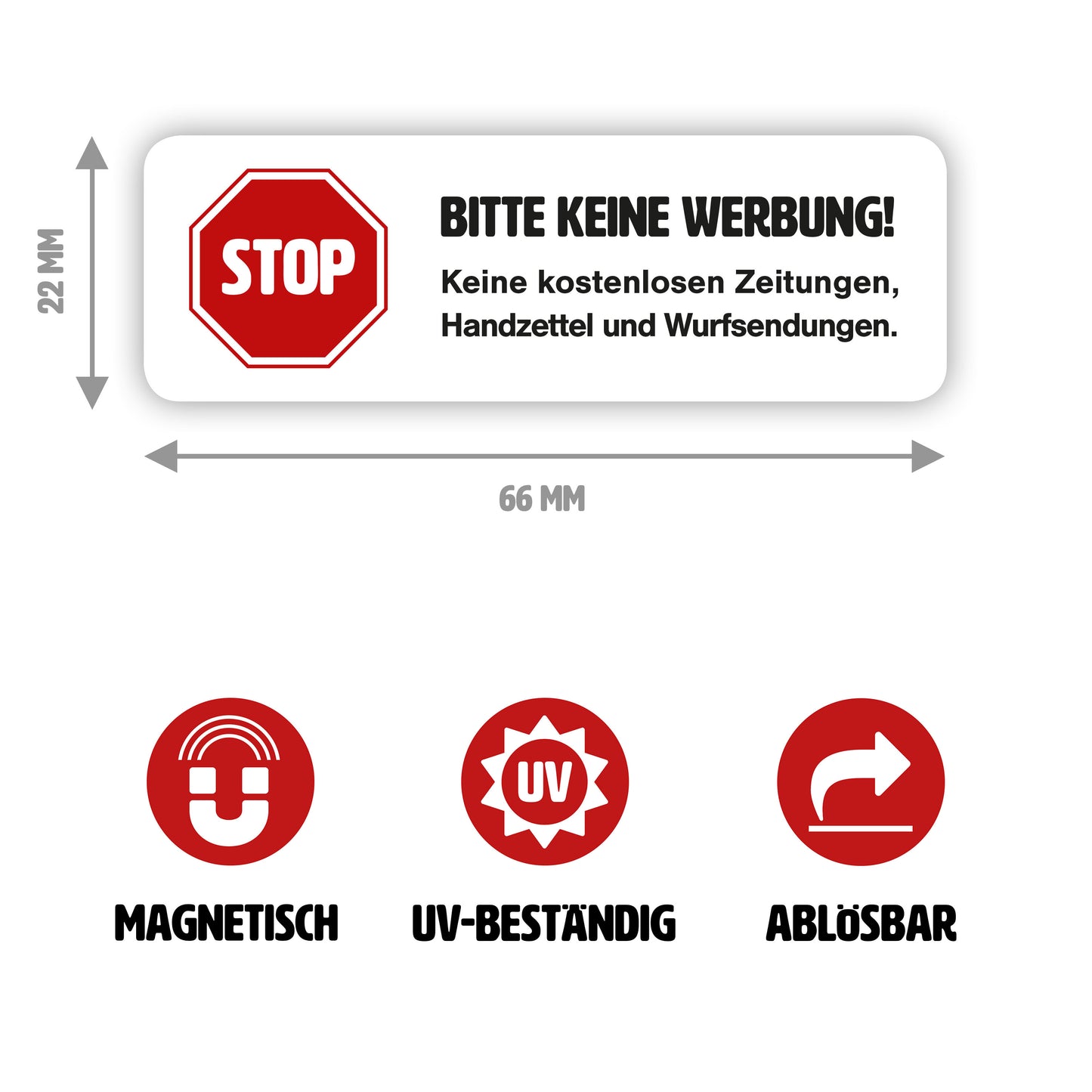 Magnet-Schild "Bitte keine Werbung" für Briefkästen