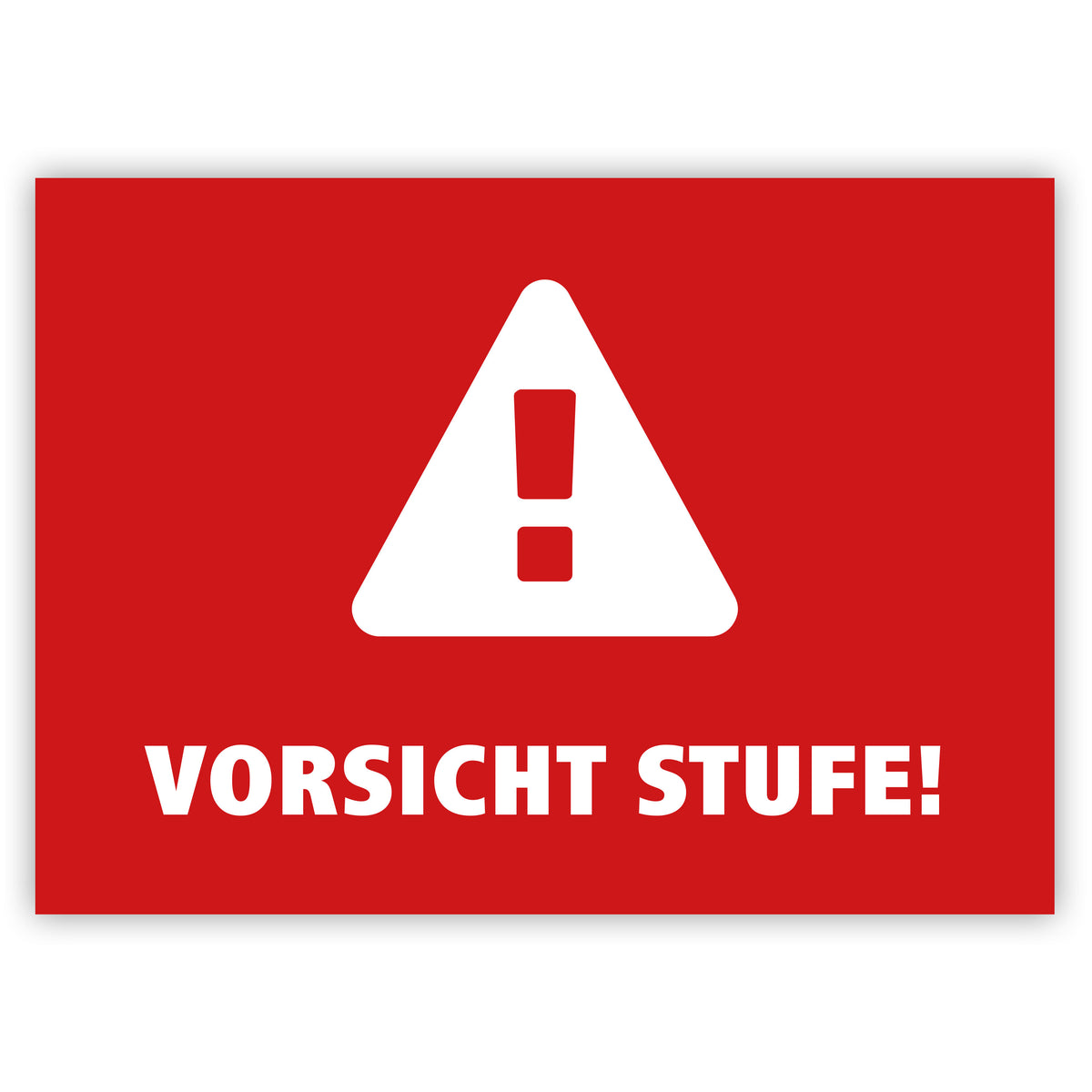 Aufkleber Vorsicht Stufe - 7,4 x 5,2 cm