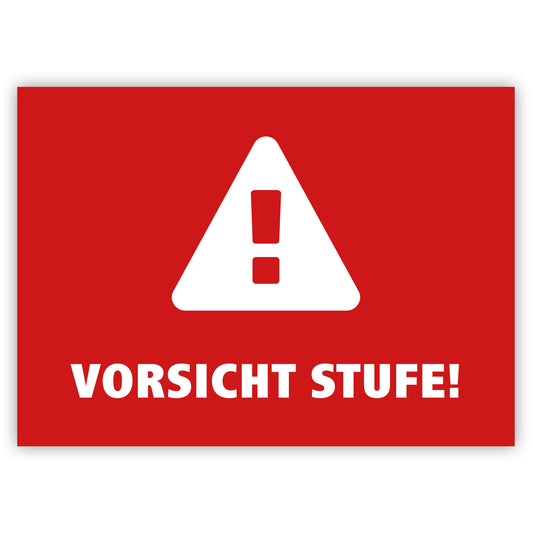 Aufkleber Vorsicht Stufe - 7,4 x 5,2 cm