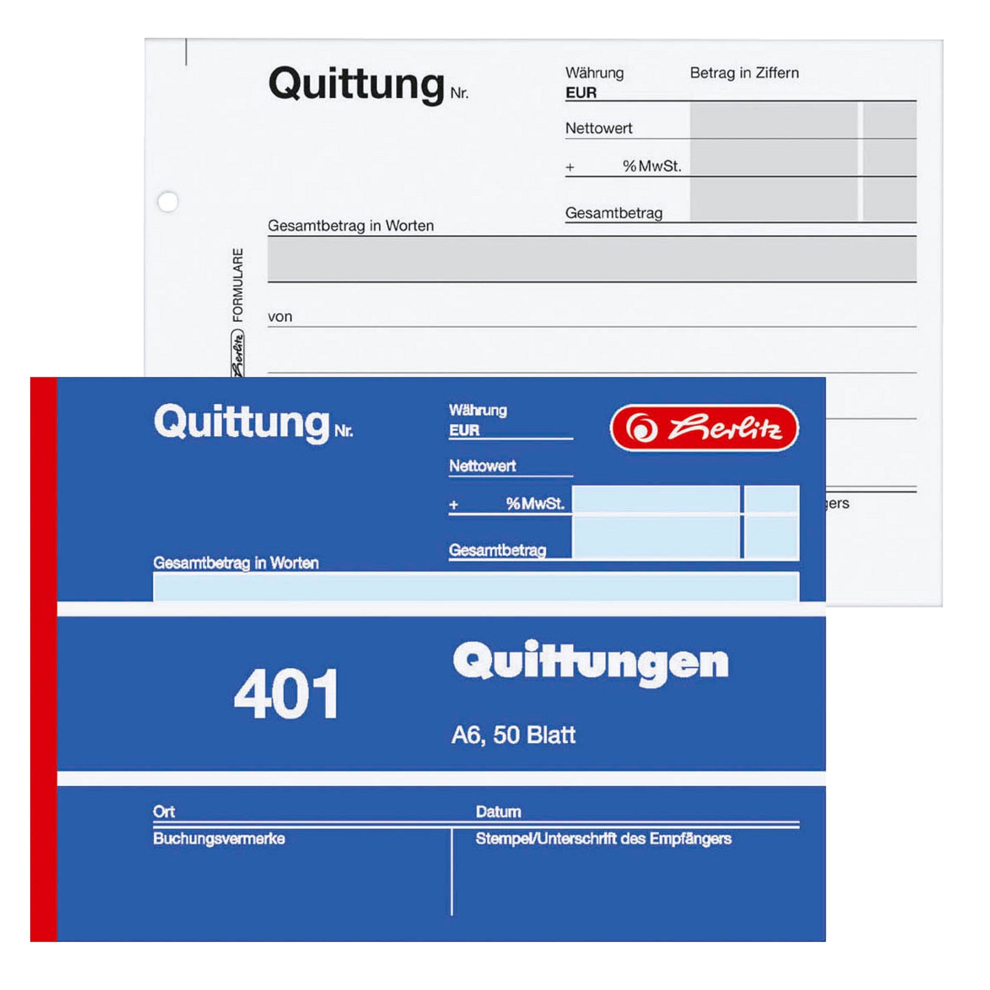 Quittungsblock (MwSt. ausgewiesen) - 401 - einfach
