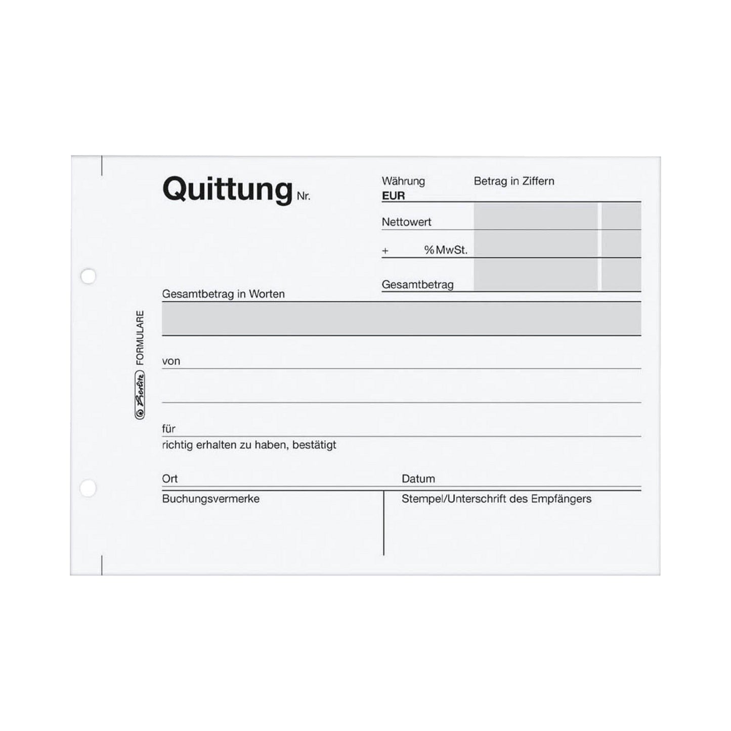 Quittungsblock (MwSt. ausgewiesen) - 401 - einfach