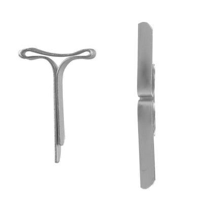 Musterbeutelklammern (Metall, Farbe: Silber) - Flachkopf - 19 mm