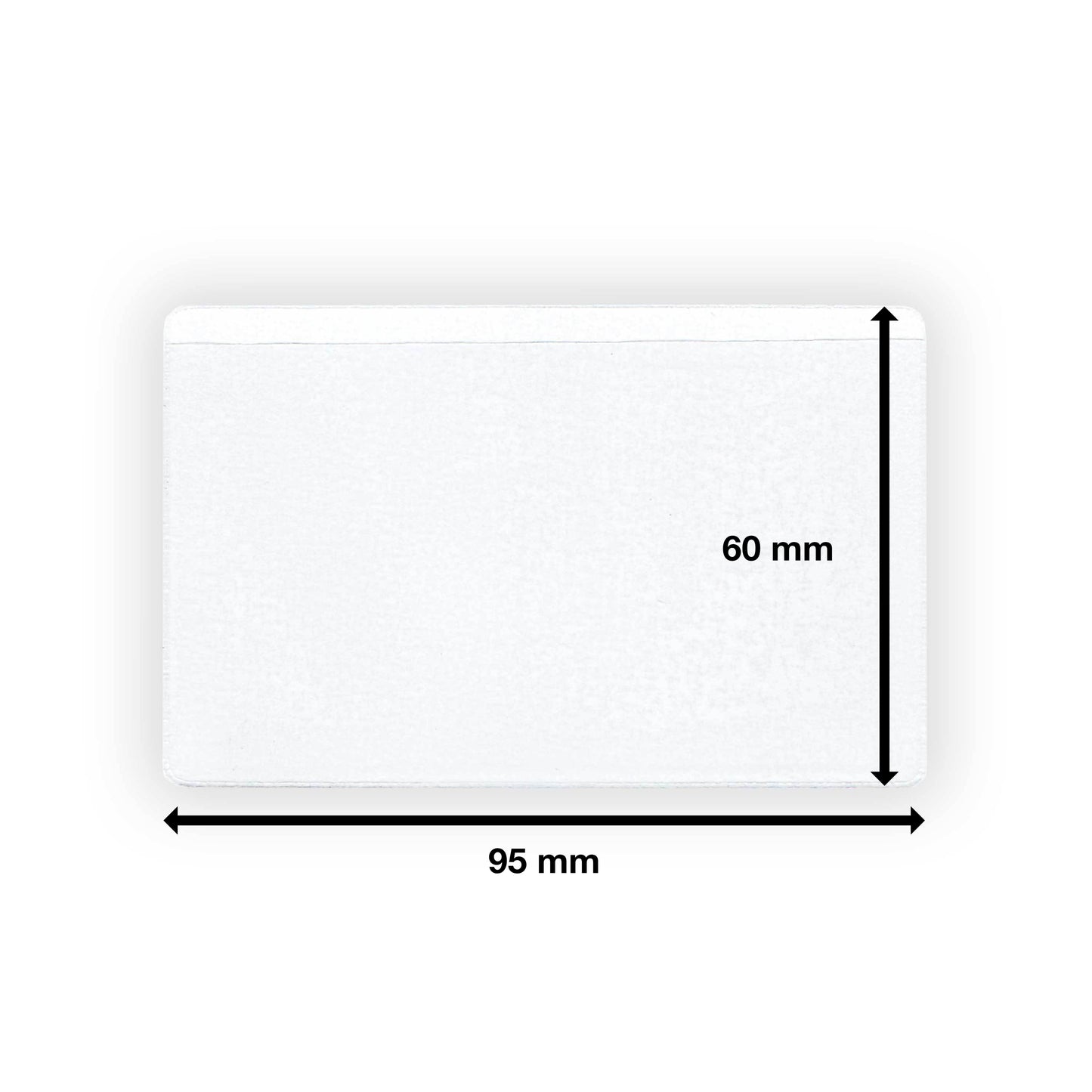 Visitenkartentaschen - selbstklebend - transparent - 95 x 60 mm - lange Seite offen
