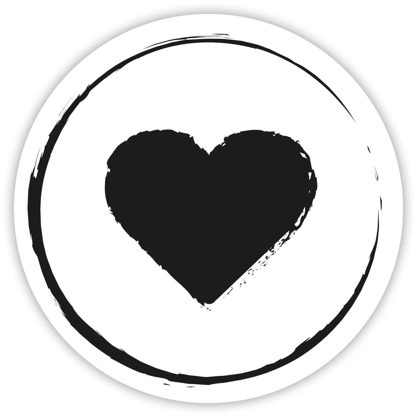 Aufkleber "Herz" -  Herzchen-Sticker - rund - Ø 3cm