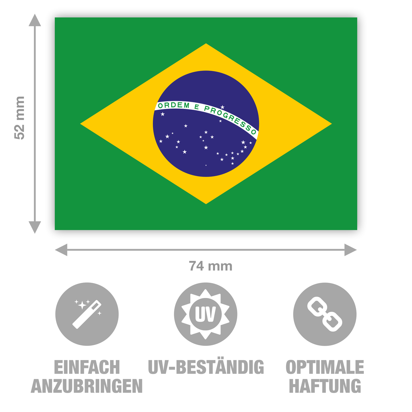 Brasilien - Flagge - brasilianische Fahne - Aufkleber - 7,4 x 5,2 cm