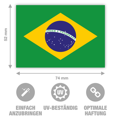 Brasilien - Flagge - brasilianische Fahne - Aufkleber - 7,4 x 5,2 cm