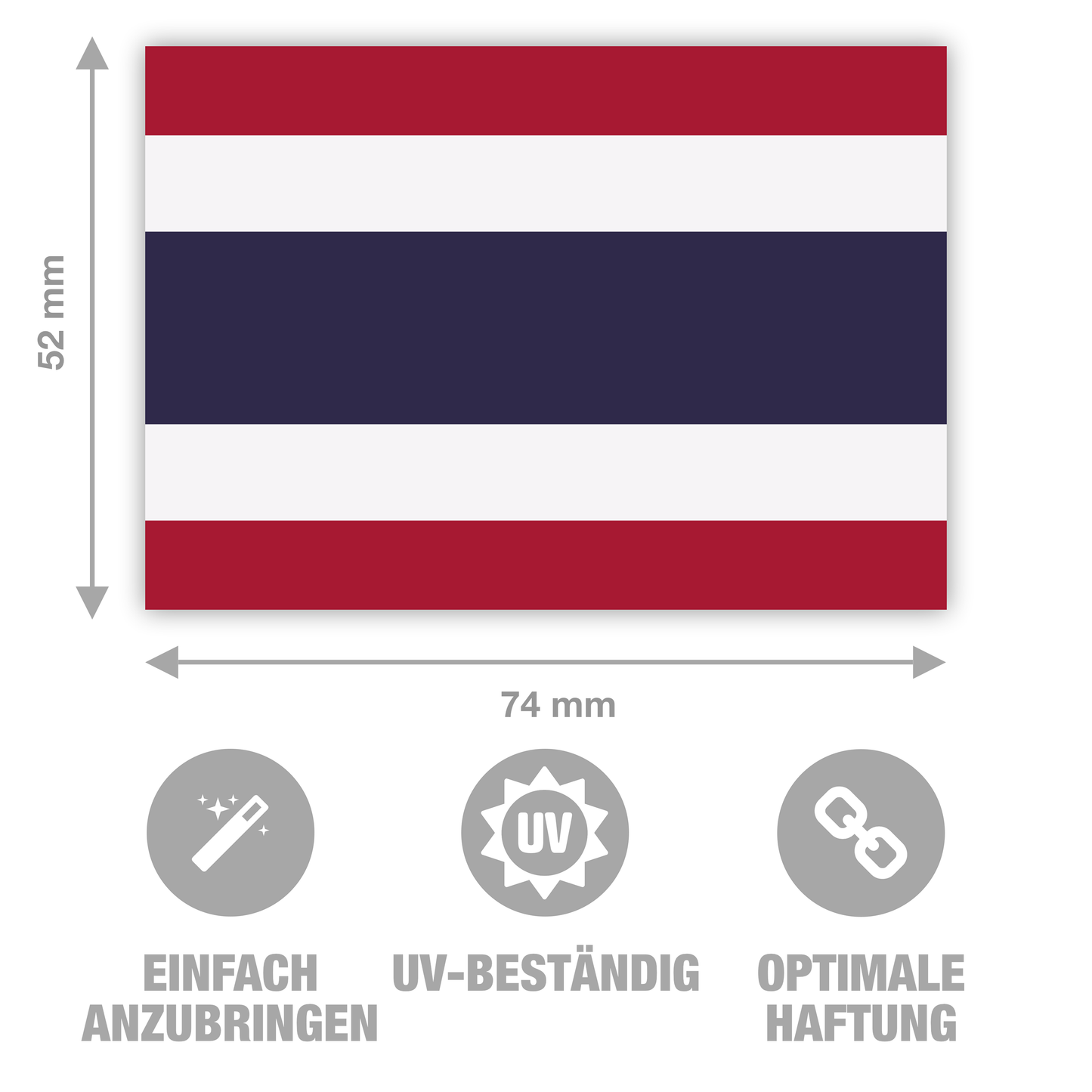 Thailand - Flagge - thailändische Fahne - Aufkleber - 7,4 x 5,2 cm