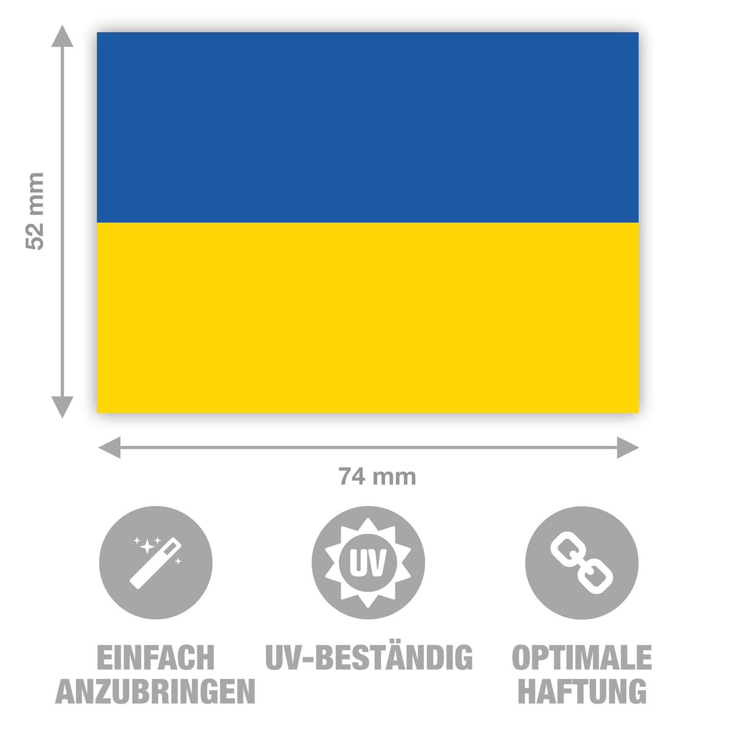 Ukraine - Flagge - ukrainische Fahne - Aufkleber - 7,4 x 5,2 cm