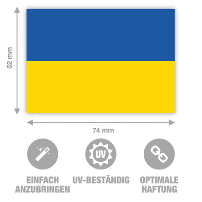 Ukraine - Flagge - ukrainische Fahne - Aufkleber - 7,4 x 5,2 cm