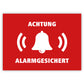 Aufkleber Alarmgesichert - Alarmanlage Sticker - 7,4 x 5,2 cm