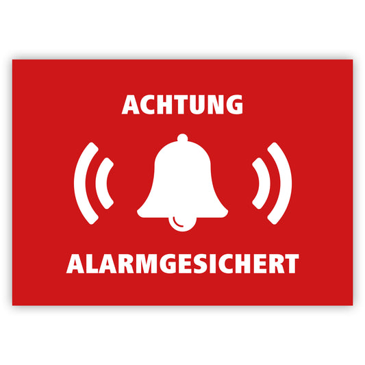 Aufkleber Alarmgesichert - Alarmanlage Sticker - 7,4 x 5,2 cm
