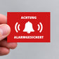 Aufkleber Alarmgesichert - Alarmanlage Sticker - 7,4 x 5,2 cm