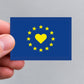 Europa - Flagge / Fahne mit Herz - Aufkleber - 7,4 x 5,2 cm