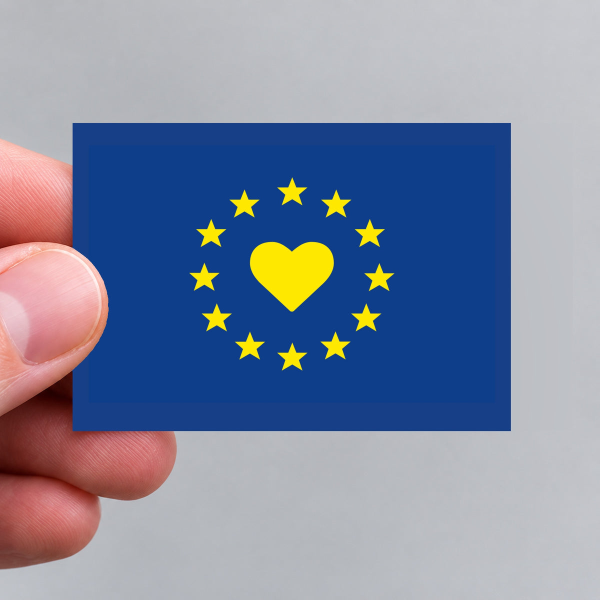Europa - Flagge / Fahne mit Herz - Aufkleber - 7,4 x 5,2 cm