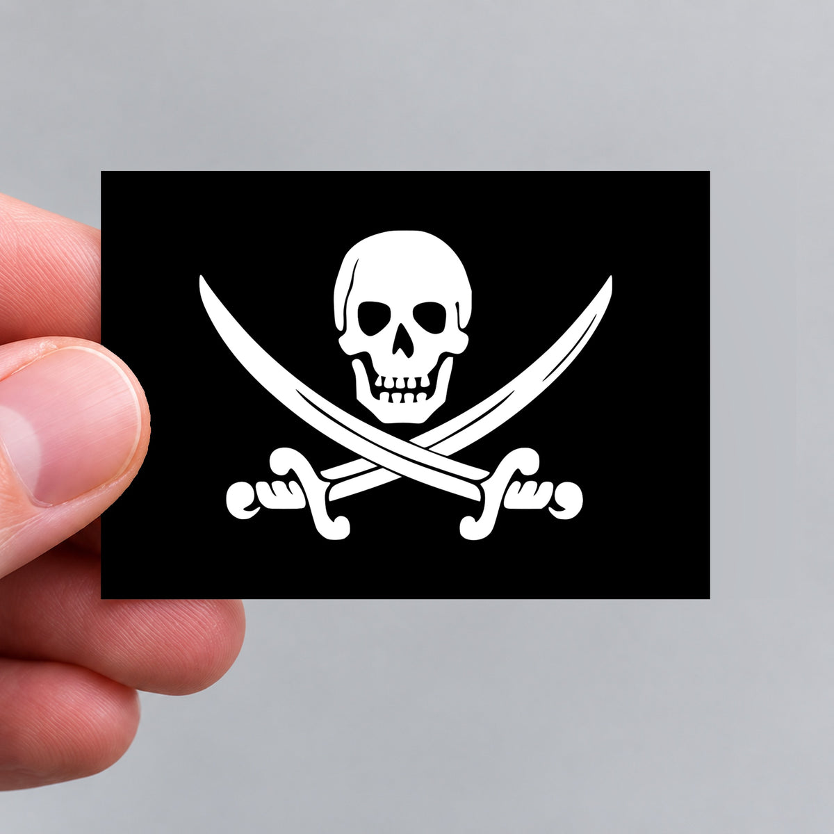 Piraten - Flagge - Jolly Roger / Totenkopf - Aufkleber - 7,4 x 5,2 cm