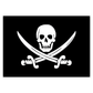 Piraten - Flagge - Jolly Roger / Totenkopf - Aufkleber - 7,4 x 5,2 cm