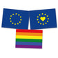 Set Europa & Vielfalt - Flaggen-Aufkleber Europa, Europa mit Herz, Regenbogen - 30 Stück