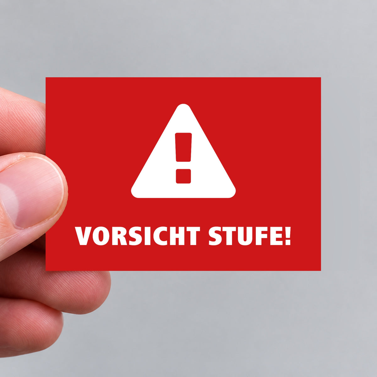 Aufkleber Vorsicht Stufe - 7,4 x 5,2 cm