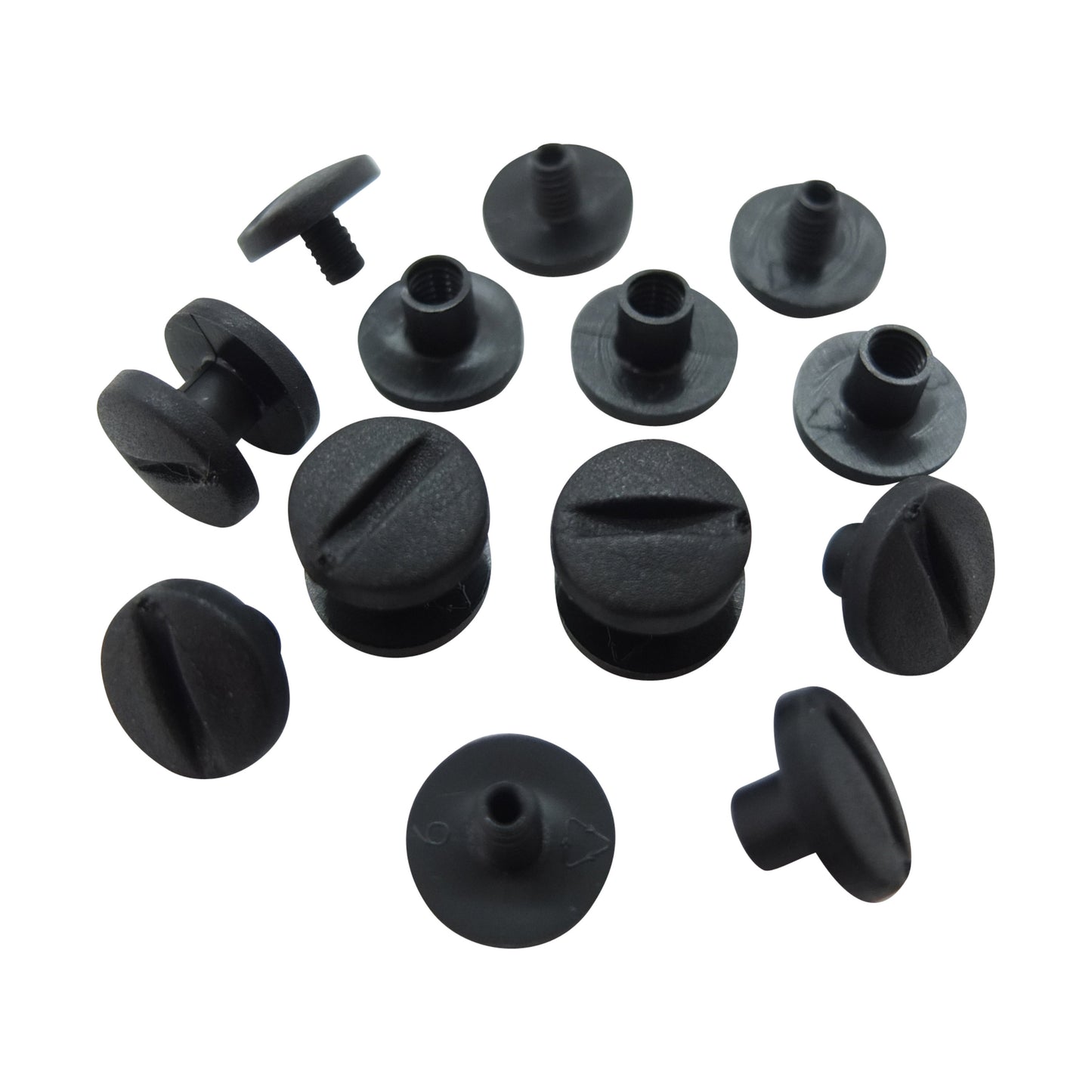 Plastik-Buchschrauben(Buchnieten aus Kunststoff) - schwarz - Schraube und Hülsenmuttter