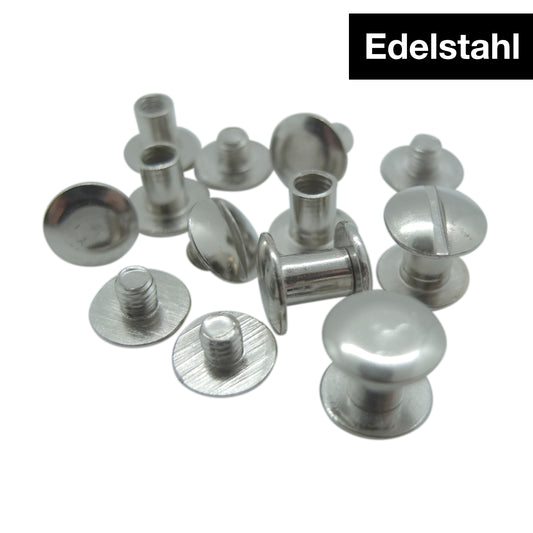 Edelstahl-Buchschrauben - silber / matt