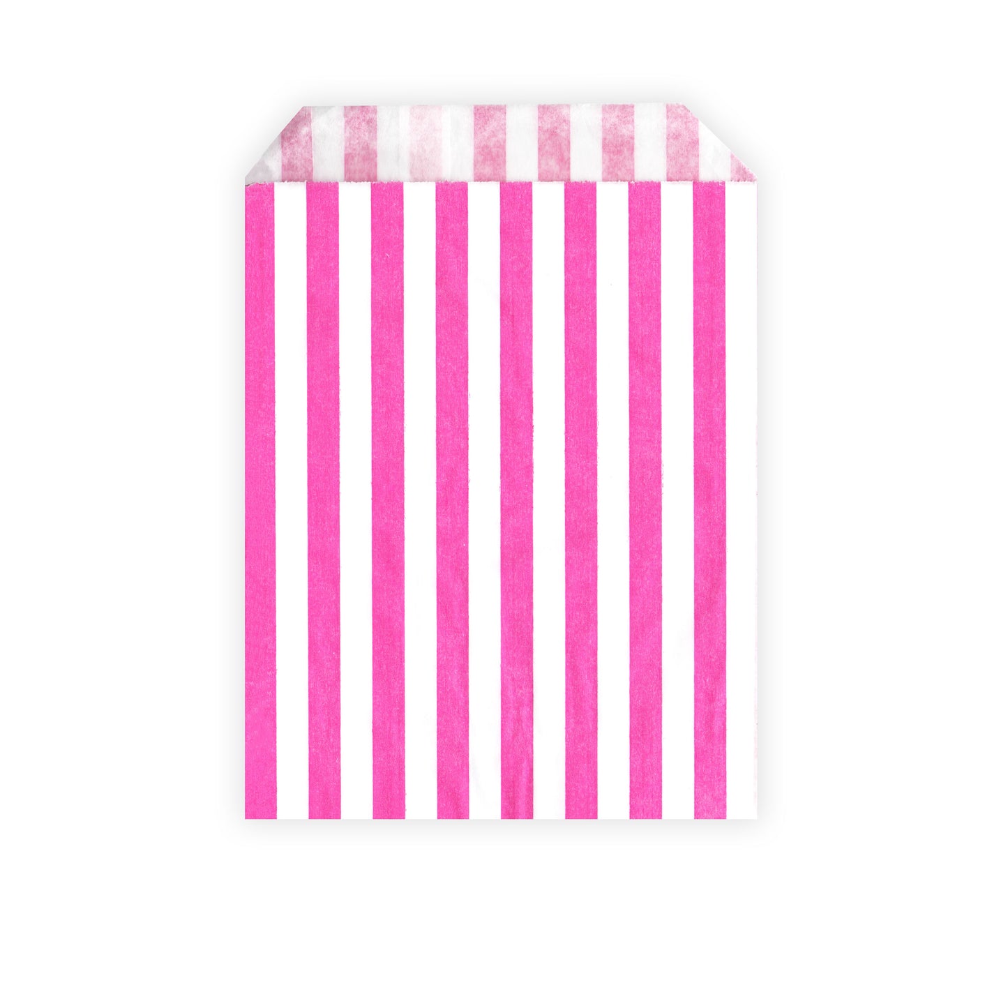 100 Stück - Partytüten / Candy Bags - pink / weiß gestreift