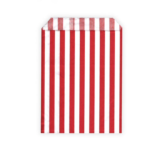 100 Stück - Partytüten / Candy Bags - rot / weiß gestreift