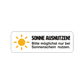 10 Stück - Aufkleber "Sonne ausnutzen"  - statisch haftend & wiederverwendbar - 66 x 22 mm