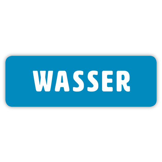Wasser - Aufkleber für Kanister/Wasserbehälter - 6,6 x 2,2 cm