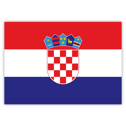 10 Stück - Aufkleber - Kroatien-Flagge / kroatische Fahne - 7,4 x 5,2 cm