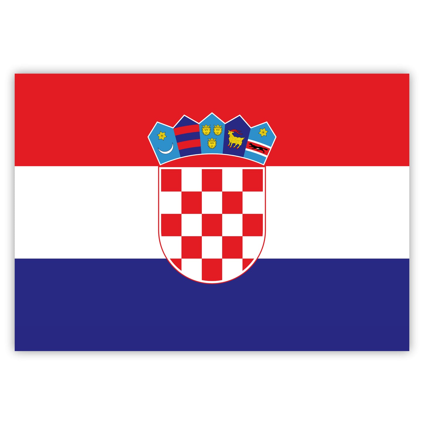 Kroatien - Flagge / Fahne - Aufkleber - 7,4 x 5,2 cm