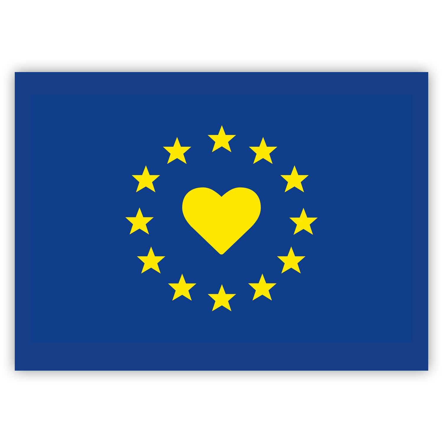 Aufkleber Europa-Fahne mit Herz