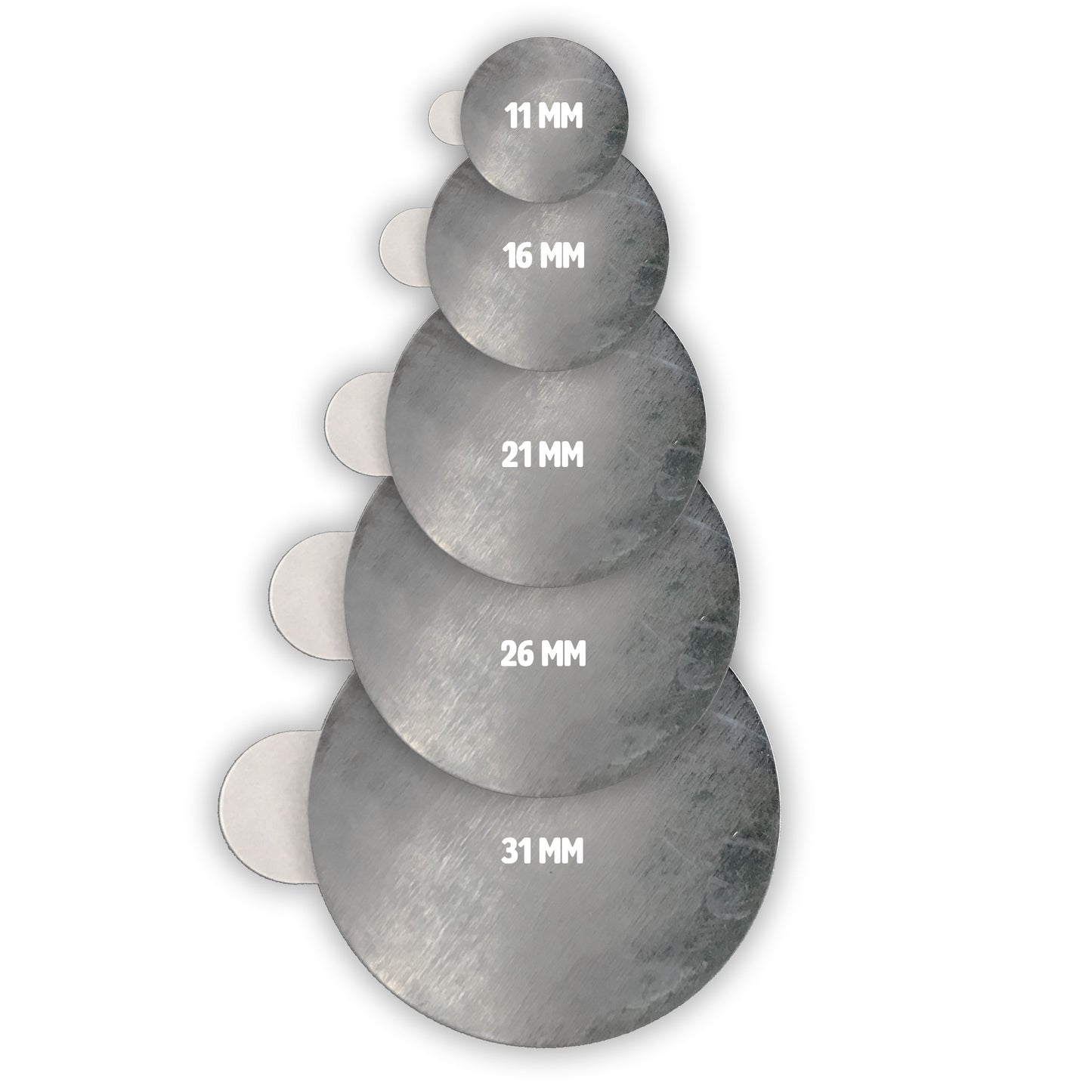 Selbstklebende Metallplättchen - verzinkter Stahl