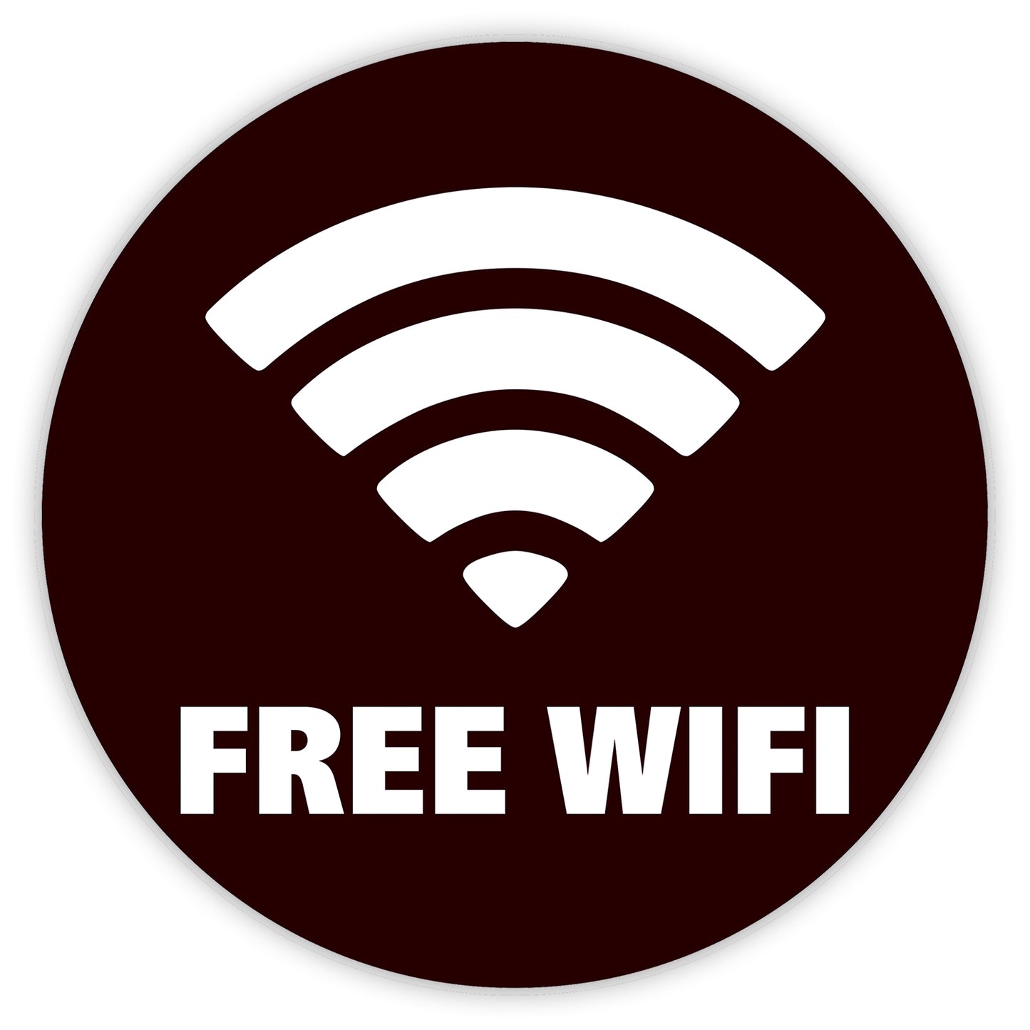 10 Stück - Aufkleber "Free Wifi"  / kostenloses W-LAN - rund - Ø 95 mm