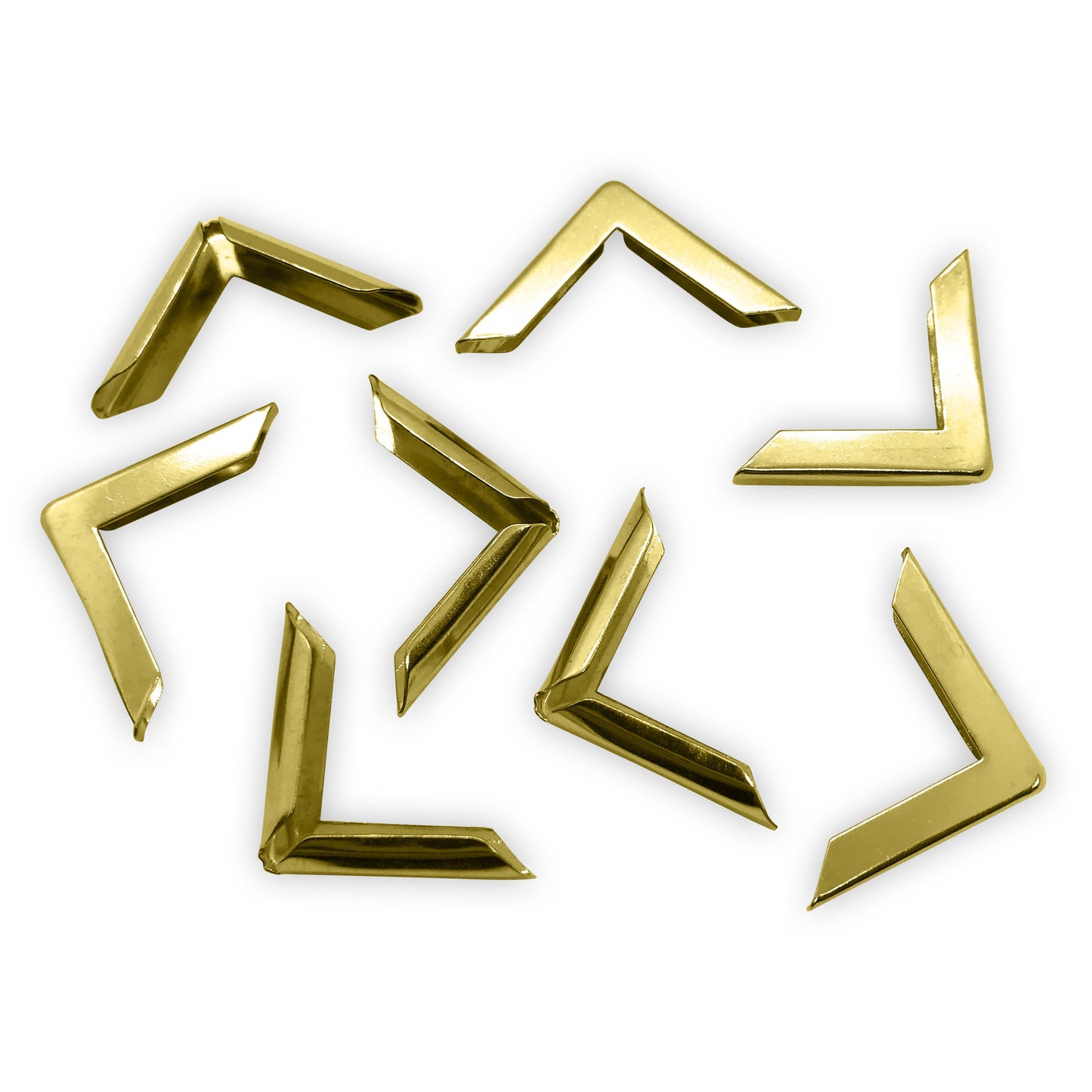 Buchecken - vermessingt / gold - 22 x 22 x 3,5 mm