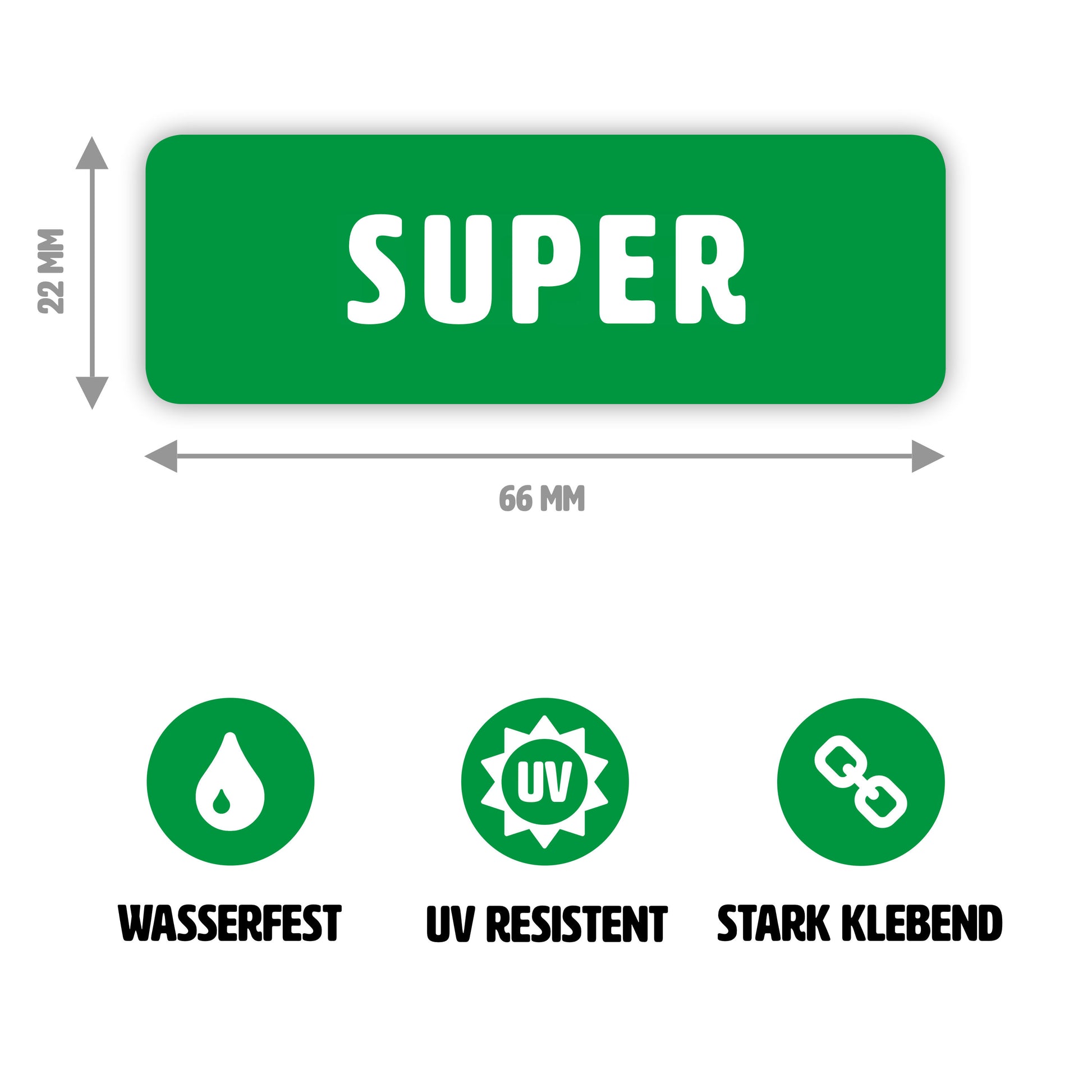 10 Stück - Super Aufkleber für Tankdeckel/Tankklappe - 6,6 x 2,2 cm –  Gobrecht & Ulrich