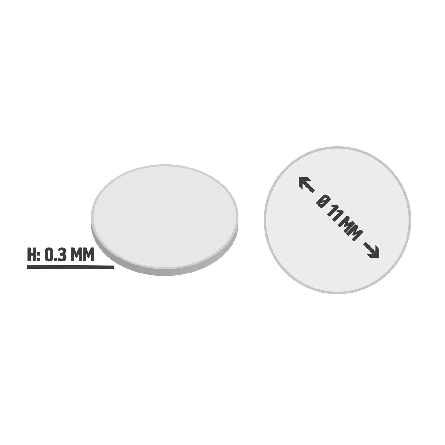 100 Stück - Metallronden - verzinkter Stahl - Ø  11 - 21 mm - Höhe 0,3 mm