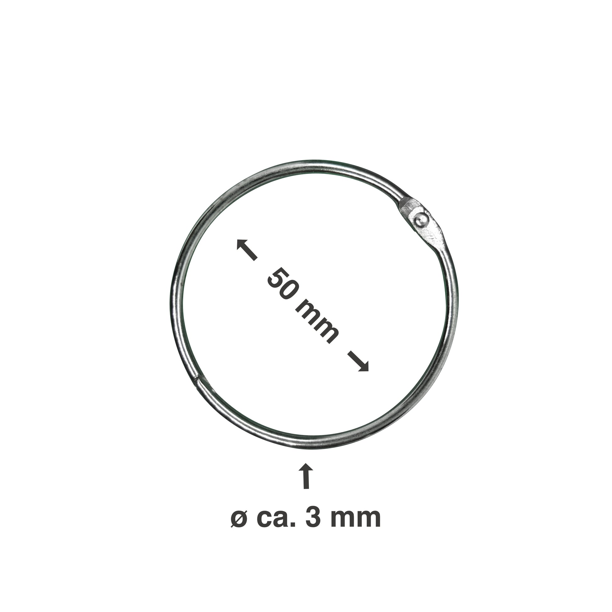 Binderinge / Heftringe - vernickelt / silber - 25 bis 50 mm Durchmesser