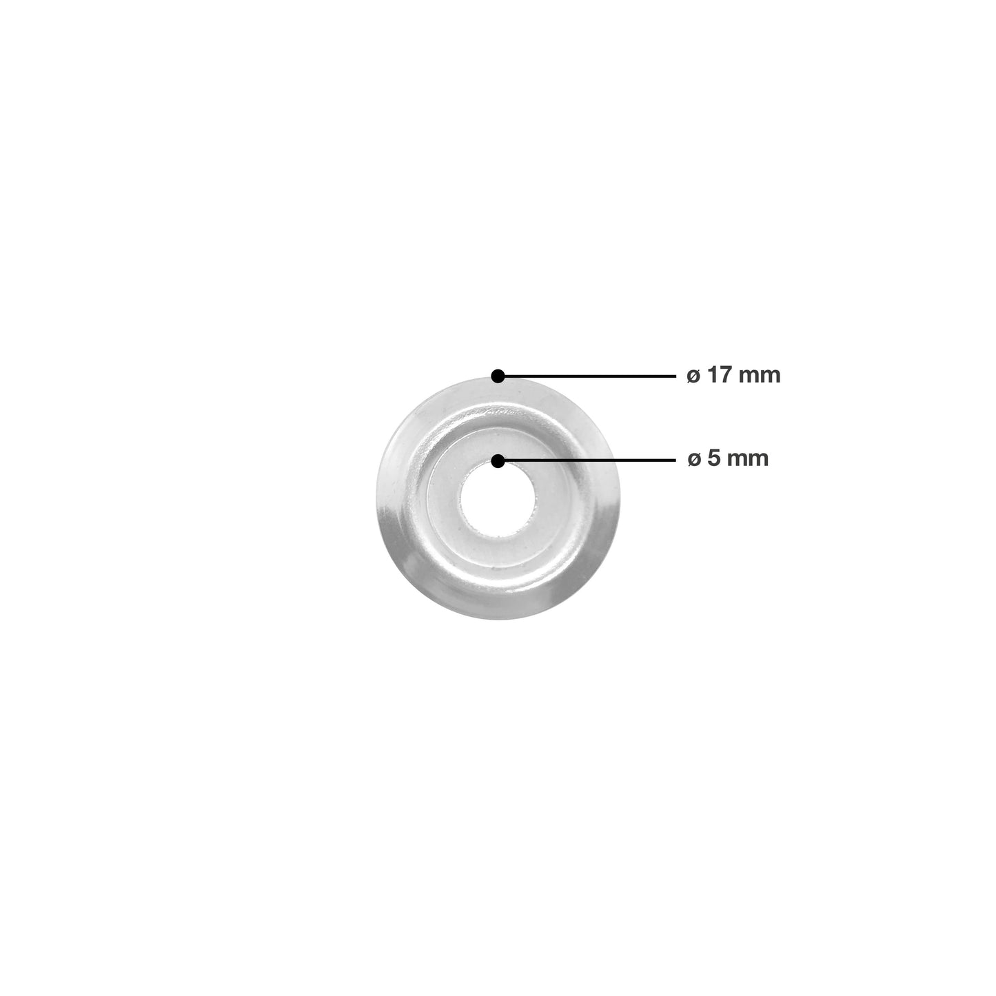 100 Stück - Unterlegscheiben für Buchschrauben - vernickelt / silber - Ø 17 mm