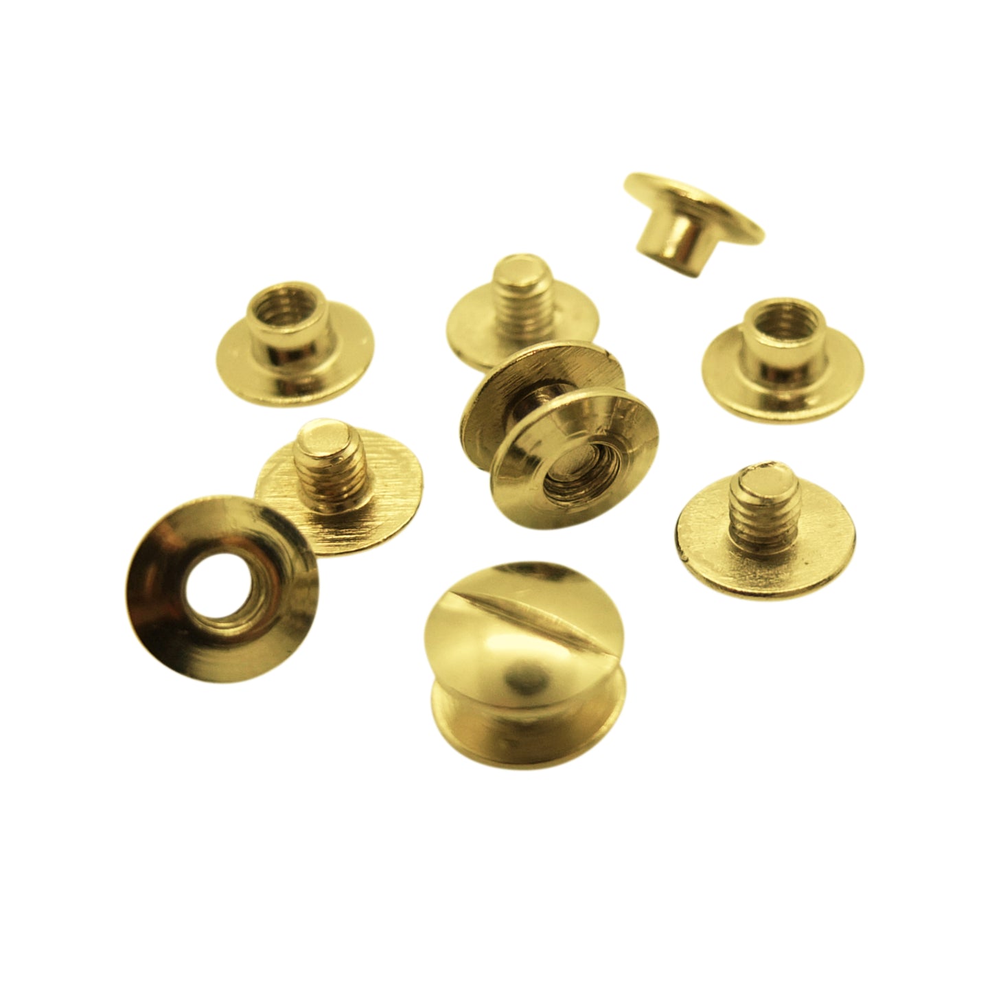 Buchschrauben - gold / vermessingt