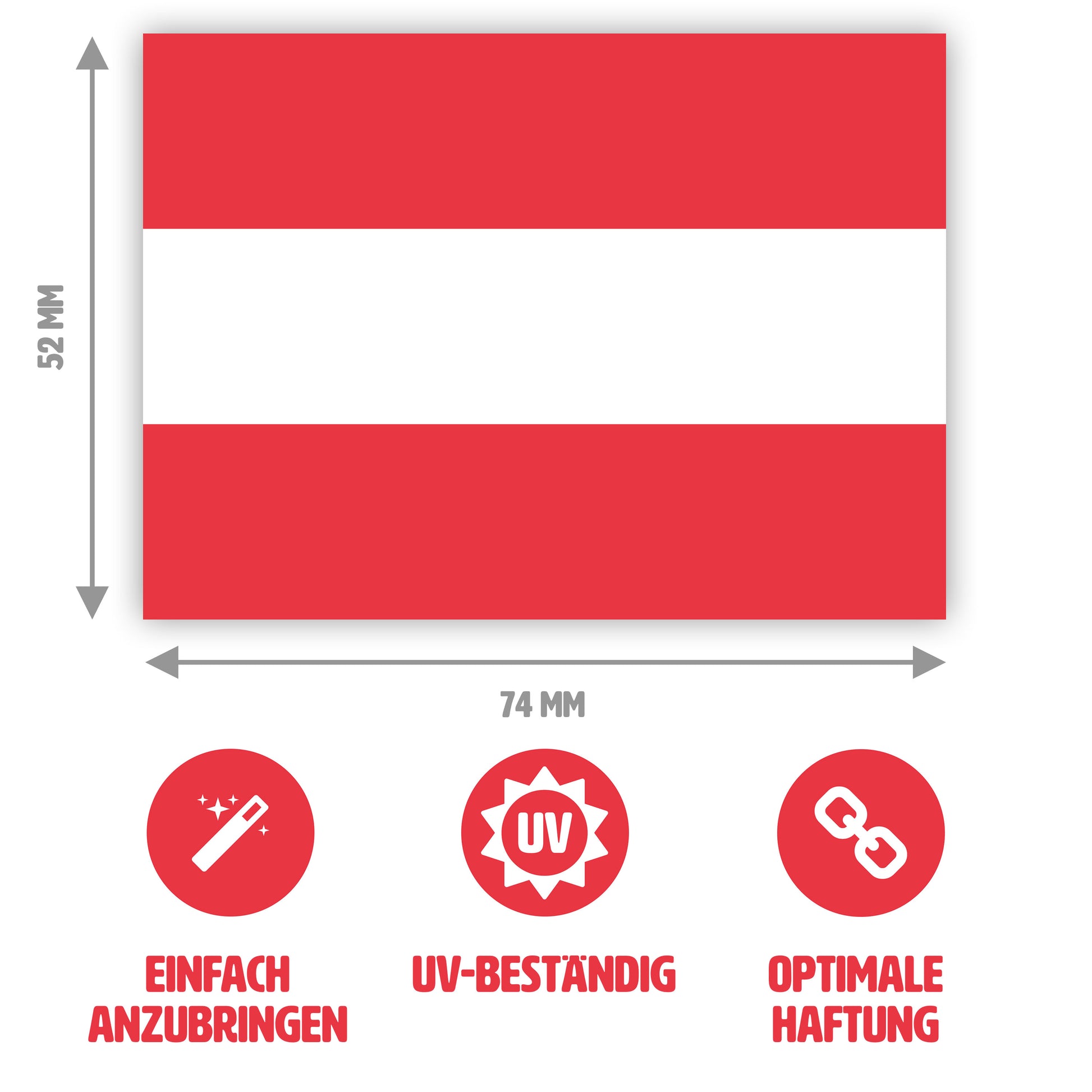 Österreich Aufkleber - Österreichische Flagge 7 x 10 cm, 5 Sticker