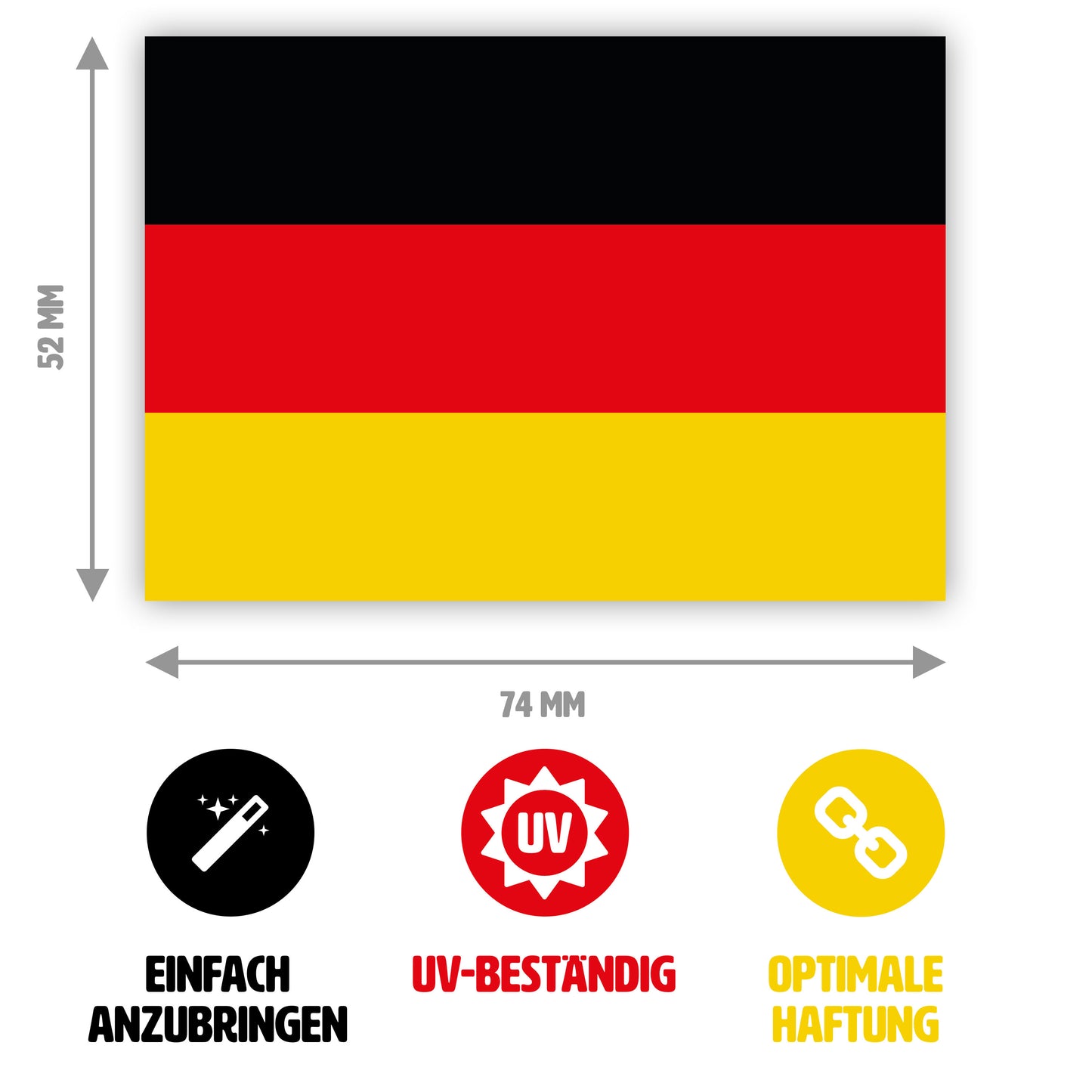 Aufkleber Deutschland Flagge und Fußbälle, 2D & 3D, 2,49 €