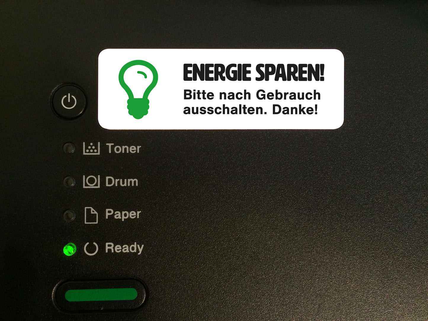 10 Stück - Aufkleber "Energie sparen" (66 x 22 mm)