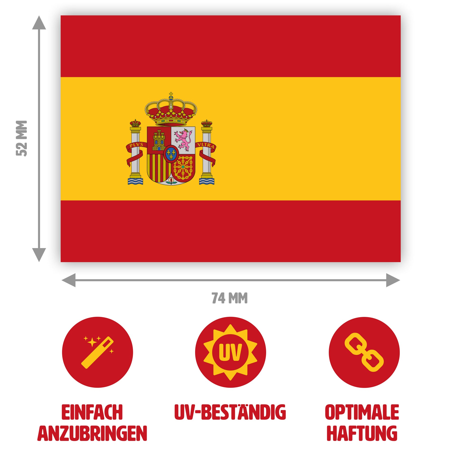 10 Stück - Aufkleber - Spanien-Flagge - 7,4 x 5,2 cm – Gobrecht