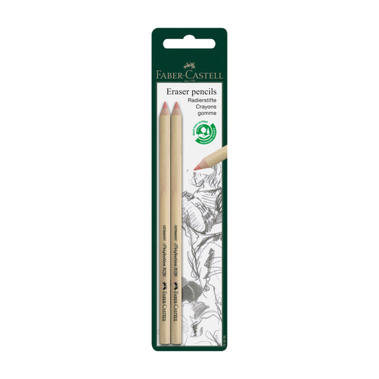 1 Stück - Faber Castell Radierstift 7056 - Blister mit 2 Stiften