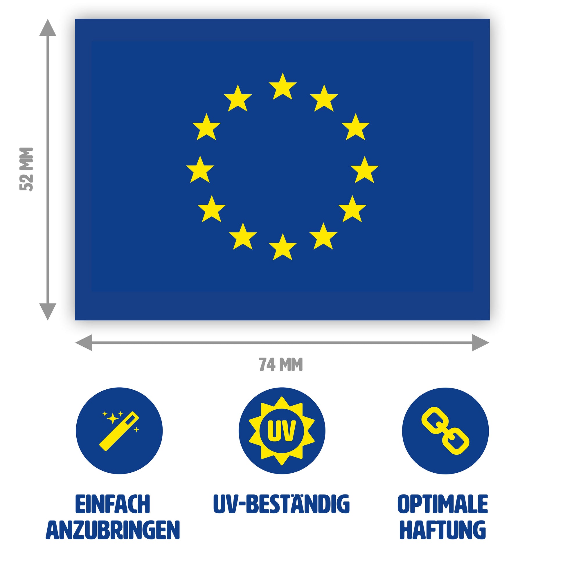 10 Stück - Aufkleber - Europa-Flagge - 7,4 x 5,2 cm – Gobrecht